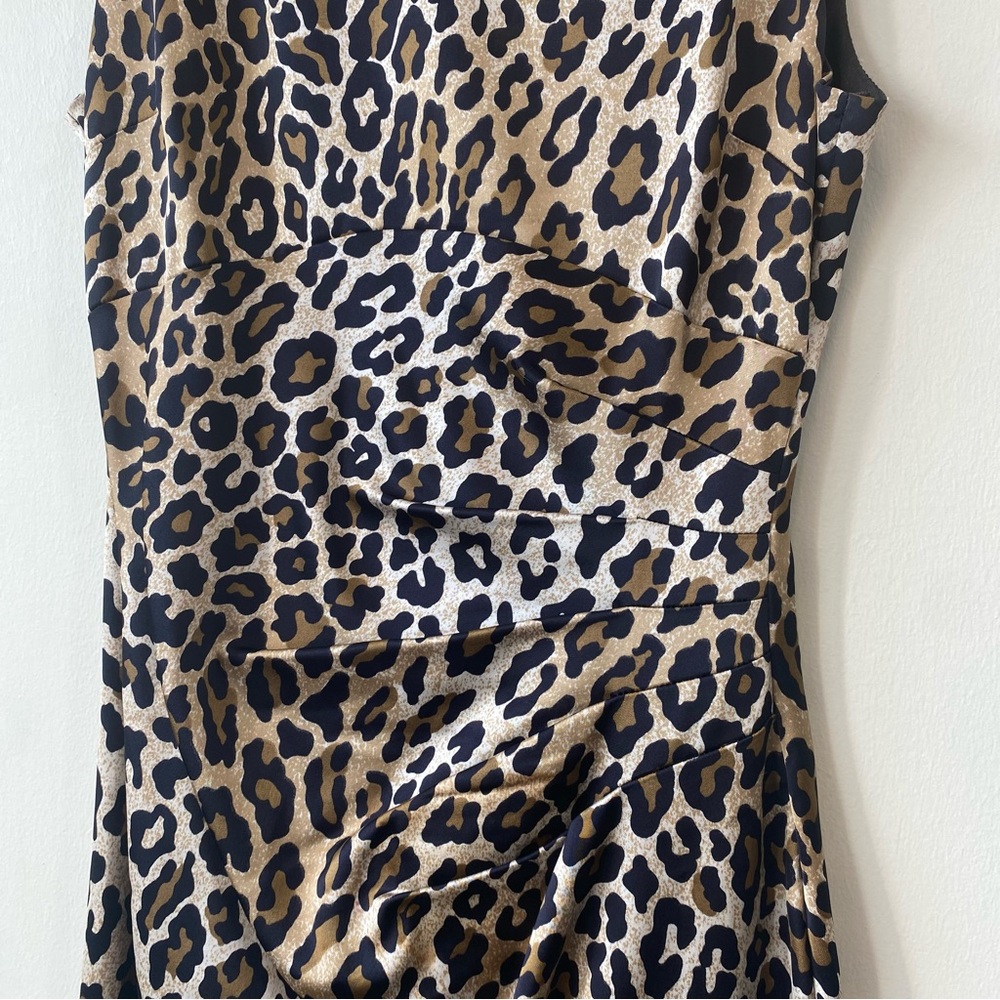 VTG Cache Animal Print Cocktail Mini Dress - Black and Tan - Picture 2 of 7